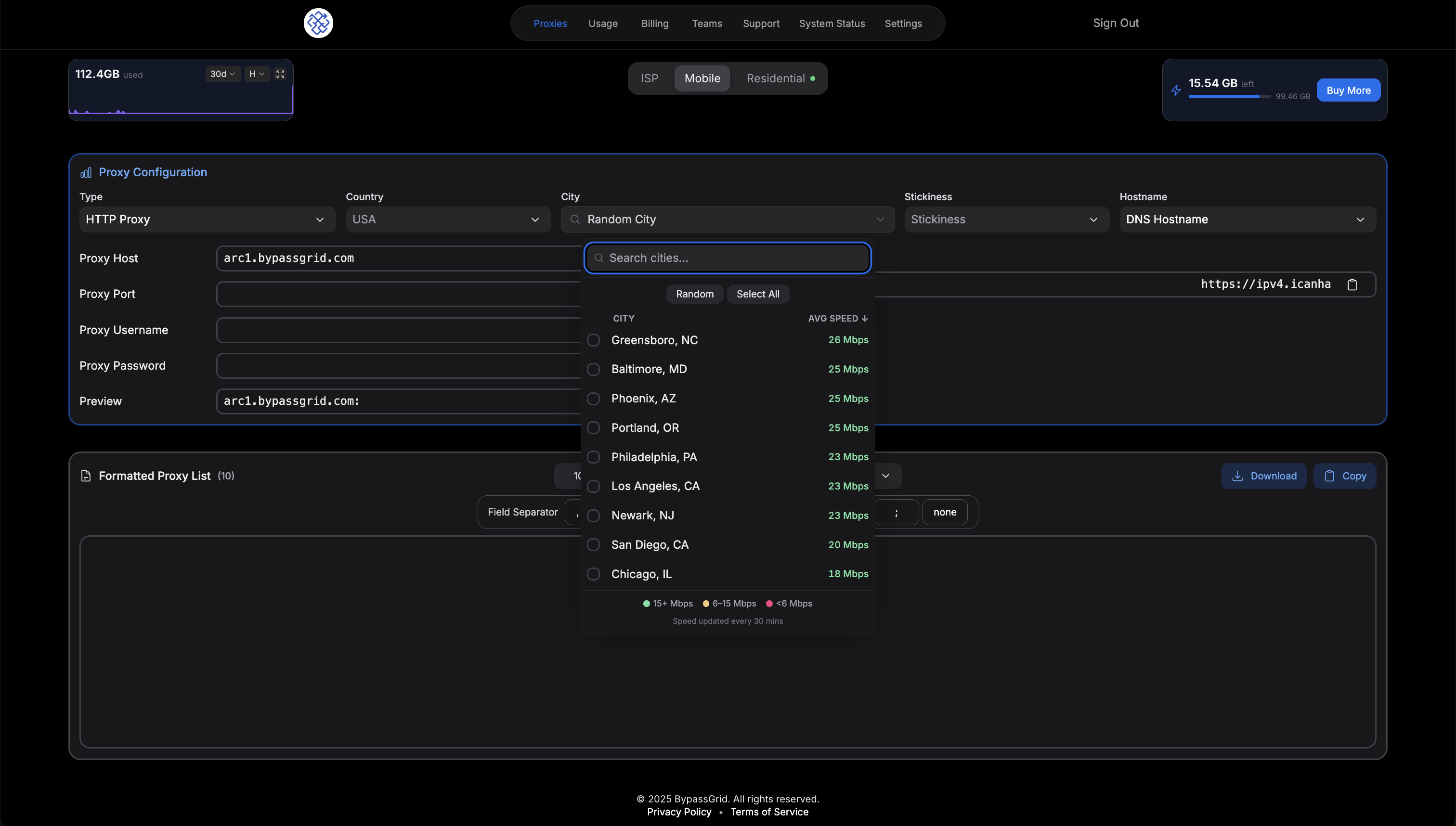 City targeting with live speeds